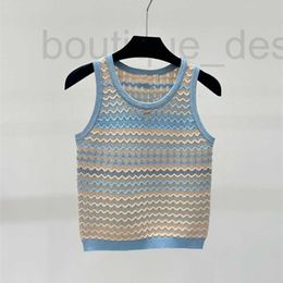 Women's Tanks & Camis designer brand Gaoding 24 Summer New Small Fragrant Wind Wave Stripe Gradient Colour Slim Fit and Age Reducing Knitted Tank Top for Women DTC9