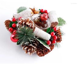 Candle Holders Pine Cones Winter Year Home Decoration Handmade Festival Party Table Centrepiece Christmas