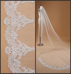 3M White Ivory Cathedral Bridal Veil Wedding lace Edge one layer36672211944943