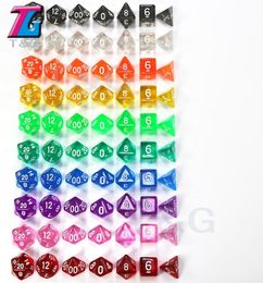 Wholes 7pclot Transparent Crystal Dice Set D46810101220 for Board Game rpg dd9032668