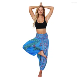 Yoga Outfits Stylish Ethnic Style 3D Print India Belly Dance Pants Wide Leg Loose Trousers Women Fitness