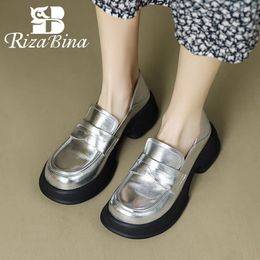 Casual Shoes RIZABINA Arrivals Women Flats Real Leather Round Toe Spring For Woman Fashion Ins Footwear Size 34-39