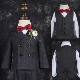 Suits Flower Boys Wedding Suit Baby Kids 1Year First Birthday Photograph Suit Teenager Tuxedo Dress Children Graduation Stage Costume