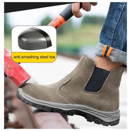 Casual Shoes Labor Protection Male Leather Breathable Steel Baotou Anti Hit Puncture Wear-resistant Solid Bottom BF41