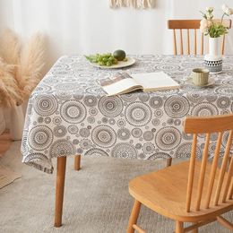 Table Cloth Cotton Linen Printed Desk Fabric Student Cover Tea Mat Decorative Tablecloth