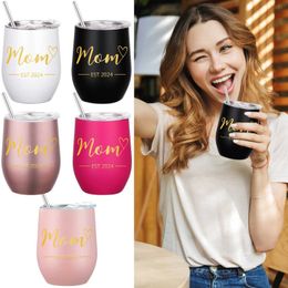 Tumblers 12oz U-Shaped Beer Mug Double-Layer Stainless Steel Insulated Cup For Office Household Drinkware Mothers Day Gifts H240425