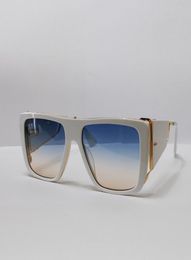 White Square Sunglasses Yellow Gold Blue Gradient Pilot Sport Sunglasses Sonnenbrille Hip hop Men Fashion Sun Glasses occhiali da 1427768