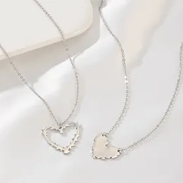 Pendant Necklaces HI MAN Style Complementary Heart Couple Necklace Sweet Love Girl Boy Anniversary Gift Jewelry Wholesale