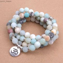 Beaded Womens Bracelet ite Prayer Beads Energy with Lotus OM Buddha Yoga Bracelet 108 Mala Meditation Necklace Jewelry Bijoux