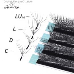 False Eyelashes GLAMLASH 7D-W eyelash extension C/D/L/LU/M prefabricated volume fan clover W-shaped eyelash false mink skin soft and simple natural fan Q240425