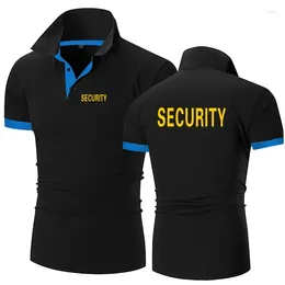 Men's Polos SWAT Security 2024 Men Summer Fashion Printing Business Button Lapel Polo Shirt Casual Short Sleeve Slim Fit Tops