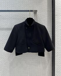 Women's Jackets Cool Black Bomber Jacket! Small Turtleneck Lapel Design
