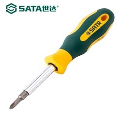 SATA 6 in 1 Multi Screwdriver Magnetic Bit Rubber Handle Removable Tool Slotted Phillips Type 09347 Y2003211928771