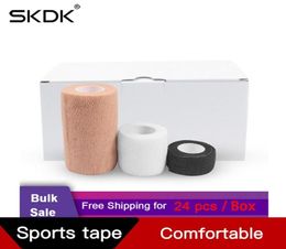 Elbow Knee Pads SKDK 24pc Non Woven Bandage Rolls Athletic Tape Self Adherent Cohesive Wrap Bandages Bundle Pack For Wrist Hand 6602139