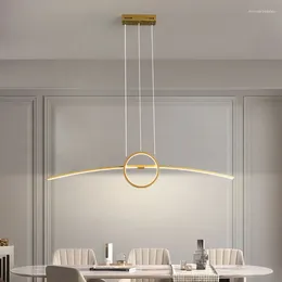 Chandeliers Minimalist Creative Modern Gold Black LED Pendant Lights Hanging For Dining Living Room Kitchen Island Home Chandelier Lamp