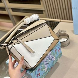 Geometry Lightweight Purse Crossbody Loe Bottom 24cm Designer Cowhide Puzzle Shoulder Women's Bags Hard Bag French Ins Lady Spain DPBN