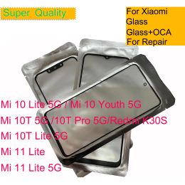 Panel 10Pcs/Lot For Xiaomi MI 11 Lite 5G Touch Screen Panel Front Outer Glass Lens For Mi 10T Pro 5G 10 Lite LCD Glass With OCA