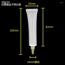 Storage Bottles 10ML Cosmetic Soft Tube 10G White Cream With Gold Cuspidal Lid Sample Tubes Used For Eye Container