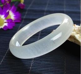 Pure Natural Afghanistan white jade Bangle Fashion white Jade Bracelet Arts and Crafts Size 54 mm64mm Color White3929465