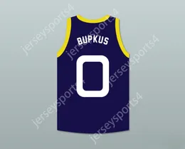 CUSTOM Name Mens Youth/Kids BUPKUS 0 MONSTARS DARK BLUE BASKETBALL JERSEY SPACE JAM TOP Stitched S-6XL