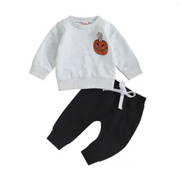 Clothing Sets Pudcoco Toddler Baby Boy Halloween Outfits Pumpkin Print Long Sleeve Sweatshirt Elastic Pants Spring Autumn 2 Piece Clothes