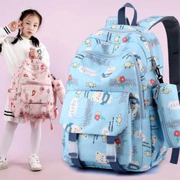 Backpack Cute Bear Print Student Schoolbag Large-capacity Casual All-match Ultra-light For Junior High School Students