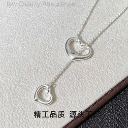 Tiffanybead Necklace Designer for Woman Luxury Charm Heart Necklace High Version t Family v Gold Heart Lock Love Necklace for Women with a Highend Sense of Fash