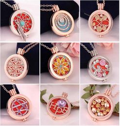 Vintage Aromatherapy Essential Oil Diffuser Necklace Jewellery Alloy Material Locket My Coin Rhinestone Crysal Letter Love Pendant N4442654