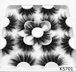 Handmade 7Pairs 25mm 3D Faux Mink False Eyelashes Dramatic Long Wispies Lash Extension Soft Fluffy Natural Volume Beauty Eye Makeu5524291