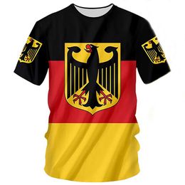 Men's T-Shirts Germany National Flag Printing Mens T Shirt Fashion Trend Harajuku Oversized T-shirt Leisure O-neck Short Sleeve Top StreetwearL2425