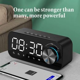 Clocks 1pc LED Mirror Super Bass Loudspeaker Wireless Speaker Digital Alarm Clock MP3 FM Radio Music Player