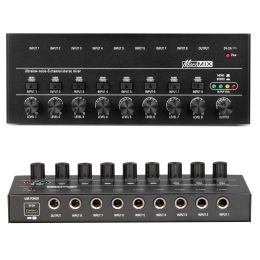 Equipment 4 6 8 Channels Mini Sound Mixer Audio Mixer Mini Stereo Mixer Portable Ultra LowNoise Line Mixer for Recording Audio Equipment