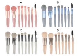 Newest 8pcs Makeup Brushes Cosmetic Face Foundation Power Eyeshadow Blush Makeup Brush set Mini Size J17001304840