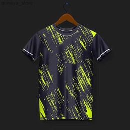 T-shirts Mens Breathable Sportswear Colour Stripe Print Training Uniform Outdoor Badminton Shirts Mens Table Tennis Short Sleeve TopsL2404