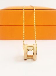 Classic H Designer Necklace Men039s and Women039s Fashion 18K Gold Necklace Luxury Enamel Necklace with Gift Bag4331432