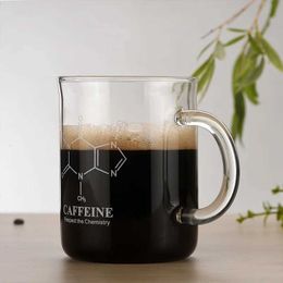 Tumblers 450ml High Borosilicate Glass Cup Caffeine Beaker Mug Graduated With Handle Breakfast Coffee Milk Oatmeal H240425