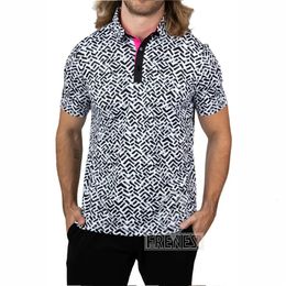 Golf Polo Mens UPF 50 UV Shirt Moisture Summer Short Sleeve Soft Cool Feeling Beach Shirts Casual Printed Tops Golf T-Shirt 240419