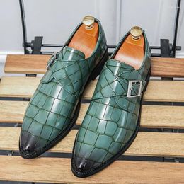 Casual Shoes Men's Dress Formal Men Monk Designer Italian Oxford For Wedding Brand Leather Double Buckles Brown