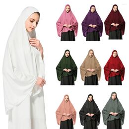 Ethnic Clothing Arabic Long Khimar Muslim Women Amira Overhead Hijab Scarf Veil Prayer Garment Islamic Full Cover Headsarf Burqa Niqab