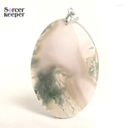 Pendant Necklaces Moss Agate Necklace Natural Gemstone DIY Jewellery Accessories Exquisite Gift Making Party BM533