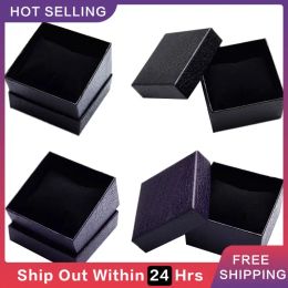 Pillow 10Pcs Watch Box 85*85*53mm Gift Wrist Watch Black Box Paper Decoration Bracelet Box Paper Sponge Pillow Jewellery Accessories