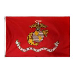 Accessories Red USMC United States Marine Corps Flag Double Stitched with Brass Grommets US Military Flags Polyester American Army Banner