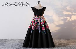 modabelle Long Evening Dress 2018 Floral Print pattern Black Mother of the bride dresses V Neck Formal Prom Party Gowns4498262