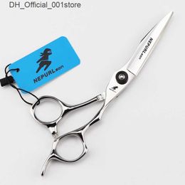 Hair Scissors NEPURALSON Fmf-02 elbow 6.0 inch hair cutting scissors 9CR stainless steel black 62HRC Willow leaves shears Q240425