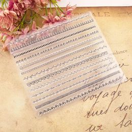 Storage Bottles Acrylic Stamping Blocks Lace Border Clear Postage Stamps Transparent Scrapbooking Card