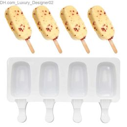 Ice Cream Tools 4/8 hole ice cream silicone mold DIY popsicle mold homemade dessert frozen fruit ice cubes making ice cubes Q240425