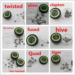 Clapton Coils Smoking Accessories Hive Vaporizer Coil Wire Alien Fused Flat Mix Twisted Tiger Quad Fused Coil Prebuilt Heating Wires LL