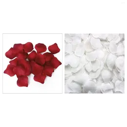 Decorative Flowers 100Pcs Roses Petals Artificial For Wedding Decoration - Gradual Red & 500 Rose Scattered White Wedd