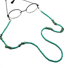 New Fashion Turquoise Eyeglasses Chain Plastic Beaded Spectacle Link Green Sunglasses Chain 75cm 12pcslot Whole5337046