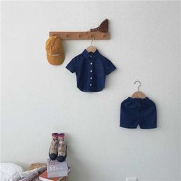 Clothing Sets Summer Boys Clothes Denim T shirt and Shorts 2 Pcs Suit H240425